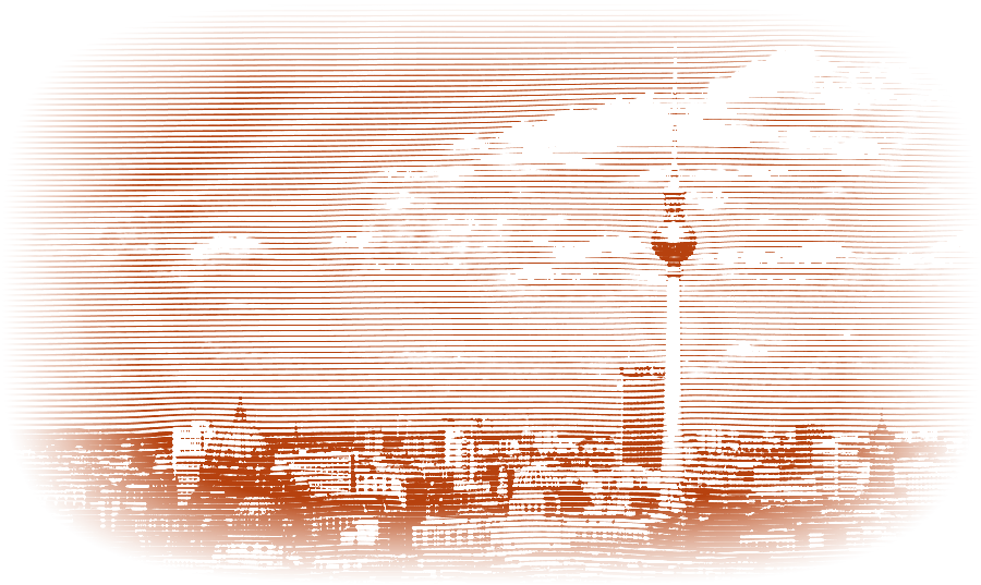 Engraving of the Berlin skyline with the television tower